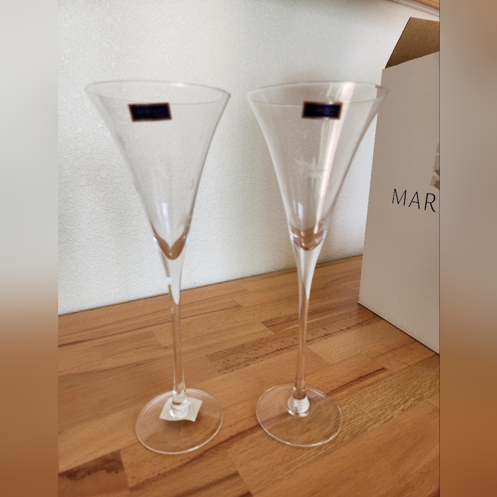 NIB Marquis by Waterford Paur Crystal Celebration Flutes